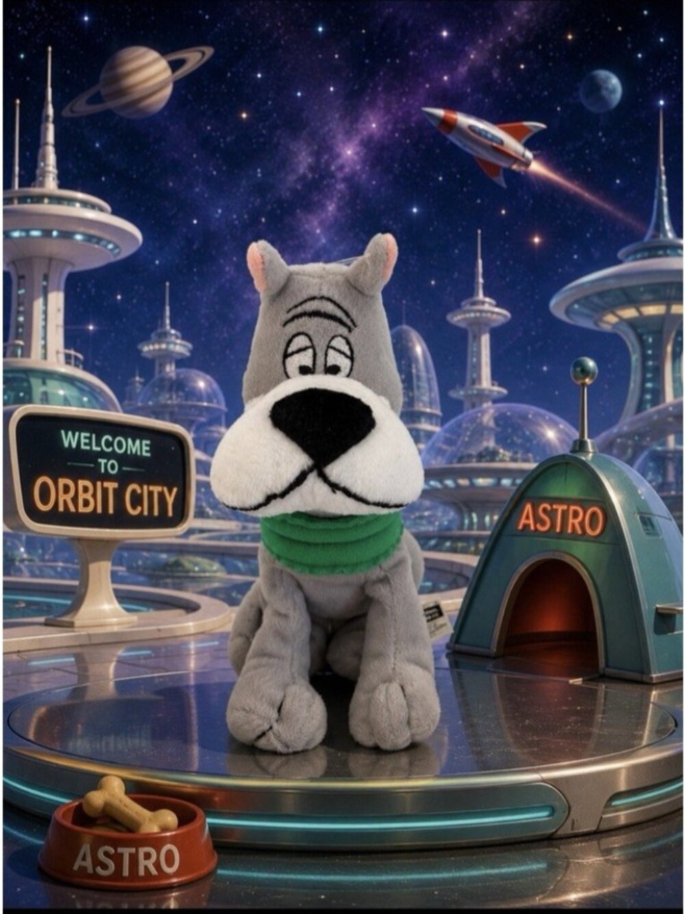NEW 1998 Warner Bros Studio Store The Jetsons Astro Dog Bean Bag Plush 8" NWT